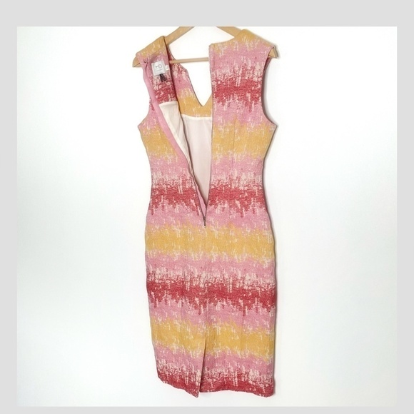 Anthropologie HD In Paris Strata Sheath Dress Sleeveless Cotton Notch V Neck 0 - Picture 4 of 11